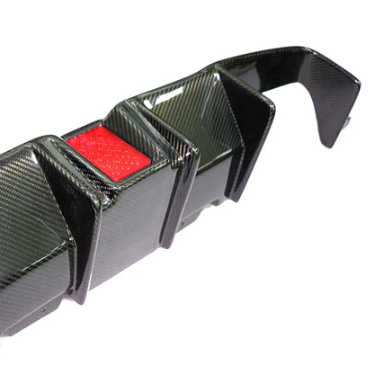 Type-K Carbon Fiber Diffuser with Red LED for BMW M2 / M2C F87